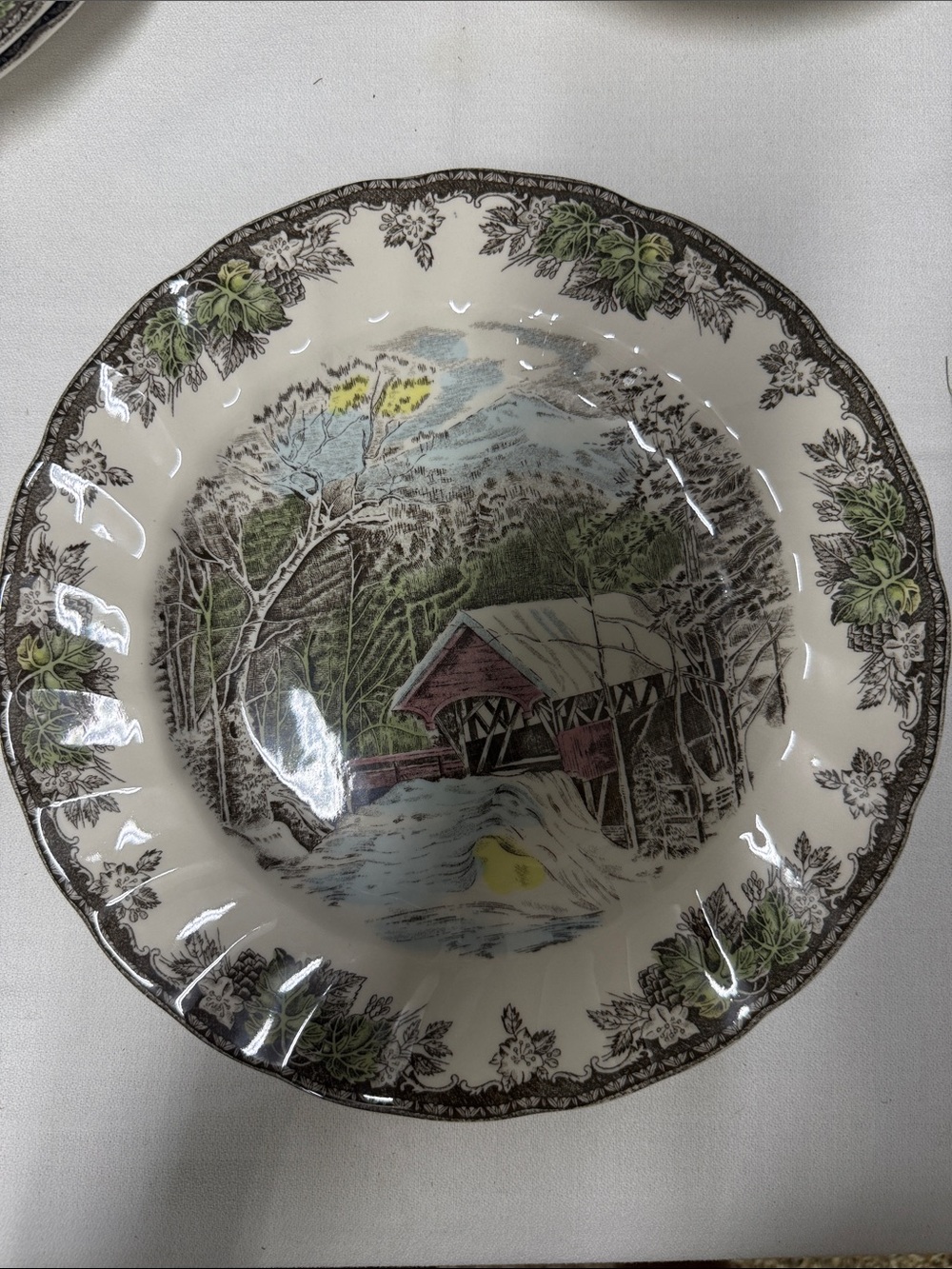 Johnson Bros The Friendly Village Scenic Covered Bridge Ceramic